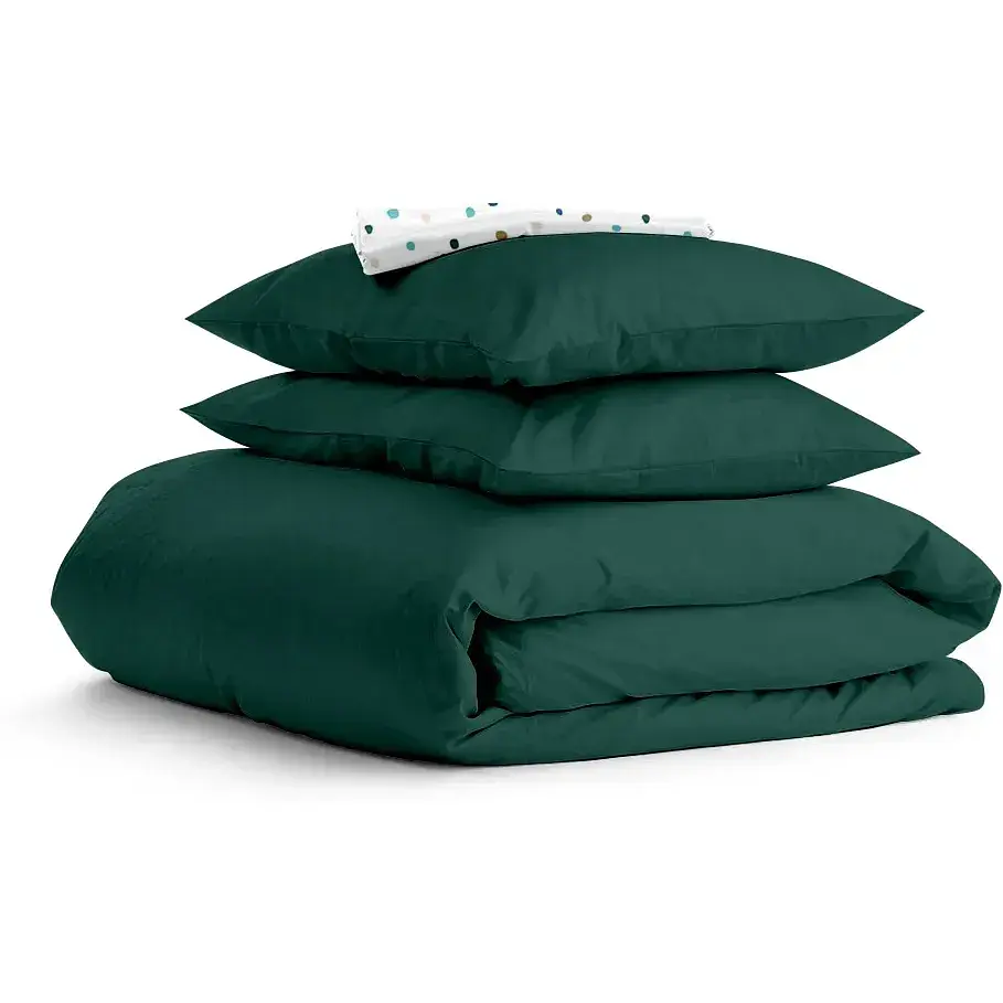 Комплект постільної білизни Cosas сімейний PINE CS2 2 x 160 x 220 см (Ranfors91_GreenDark_ColorBlots_160x2)