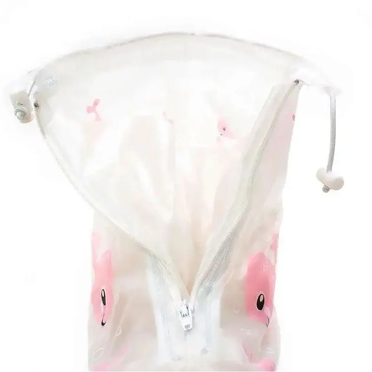 Дитячі гумові бахіли Lesko Кіт XL 24 см рожеві (15088) - фото 3