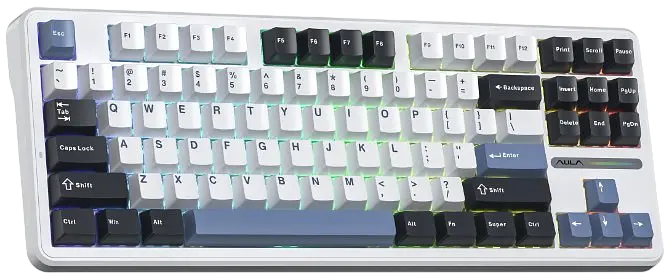 Клавіатура бездротова Aula F87 Gasket Greywood V3 Switch RGB White (6948391208602) - фото 2