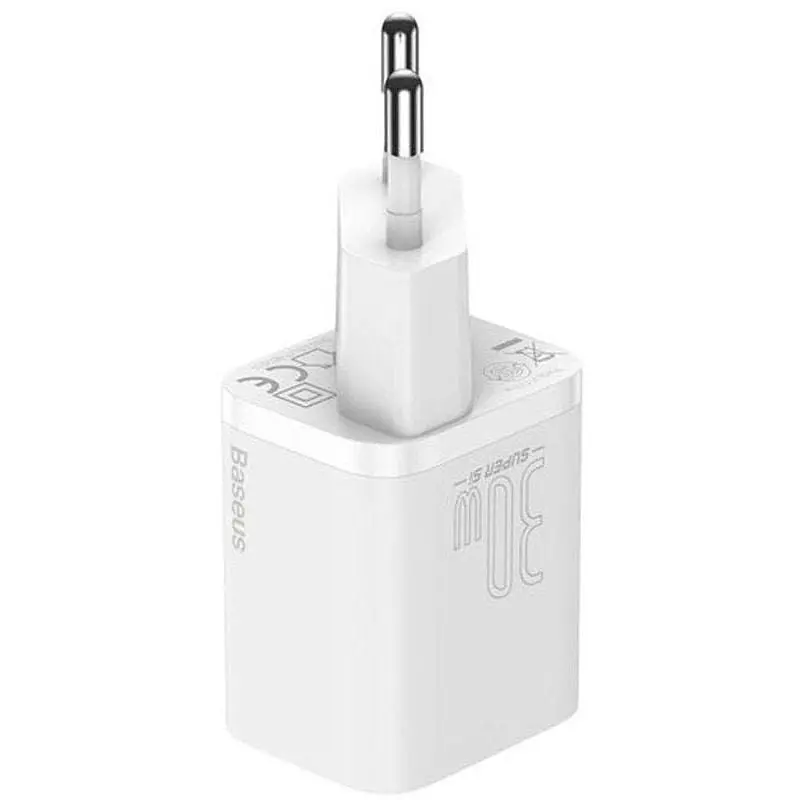 Сетевое зарядное устройство Baseus Super Si Quick Charger USB-C 30W EU White - фото 2