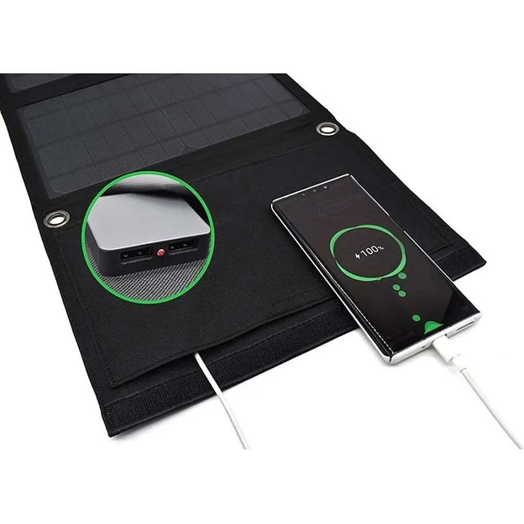 Портативная солнечная панель PowerPlant 14W 5V 2xUSB-A [PB930555] [127048] - фото 4