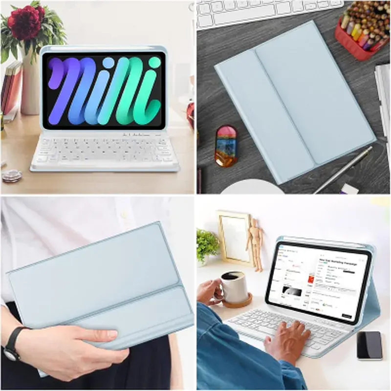 Чохол до планшета BeCover with keyboard Apple iPad Pro 13" M4 2024 Light Blue (713005) - фото 8