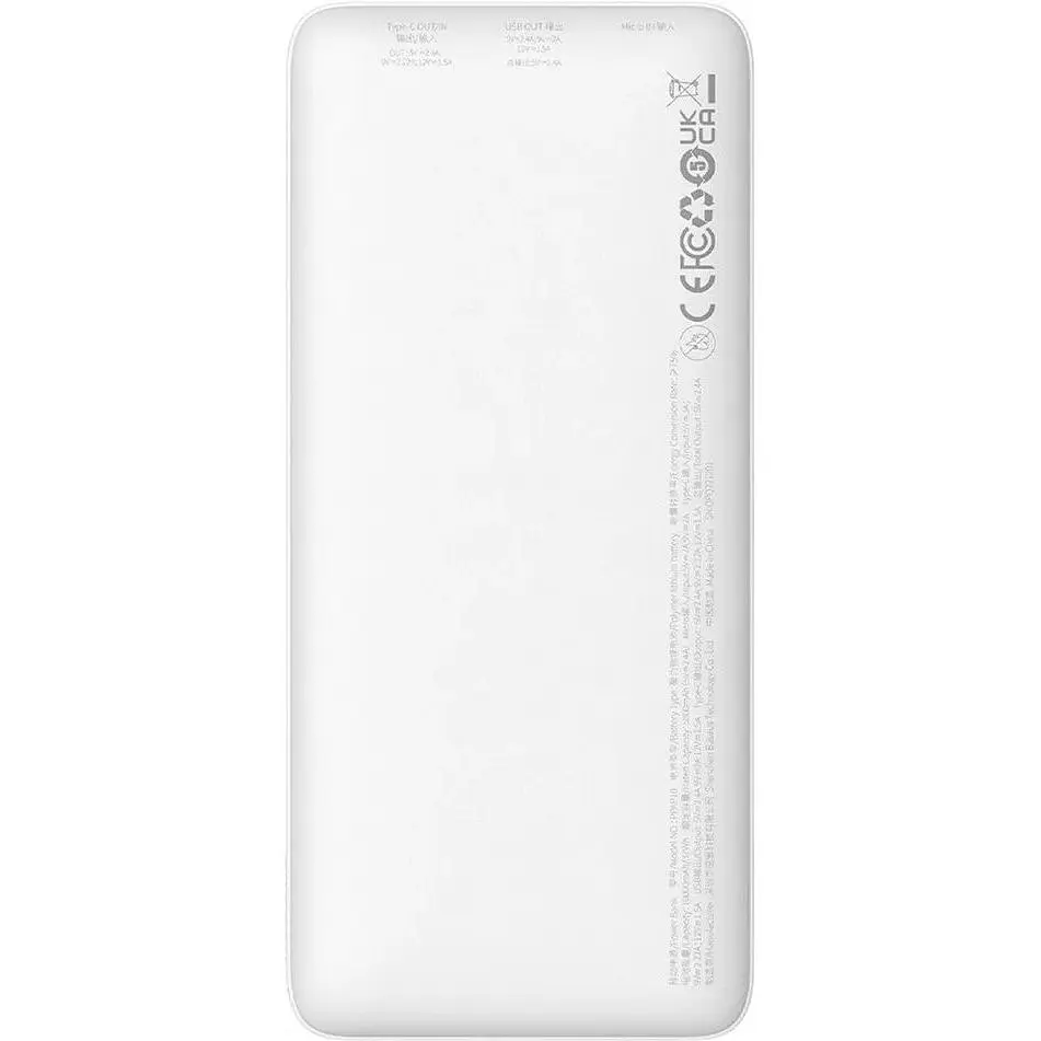 Портативный аккумулятор Baseus Airpow Fast Charge 20W 10000mAh white (PPQD090002) - фото 2