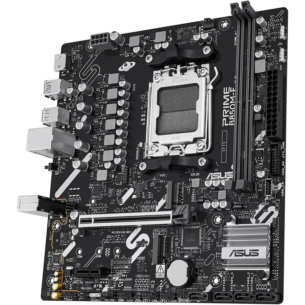 ASUS Материнська плата PRIME B850M-F sAM5 B850 2xDDR5 M.2 HDMI Wi-Fi BT mATX - фото 3