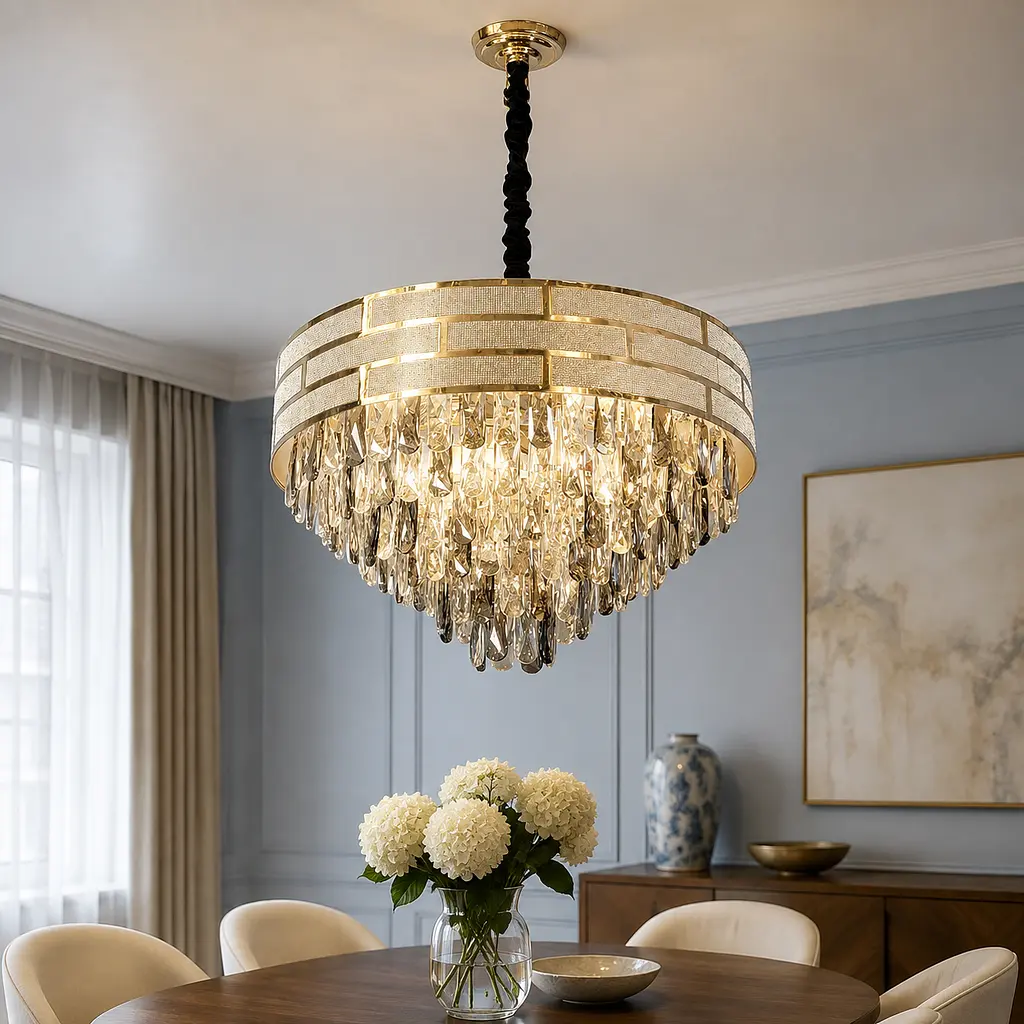 Велика кришталева підвісна люстра Artlight 884611/600, золото, 12 ламп E14, Ø59,5 см, від 13-20 м² - фото 2