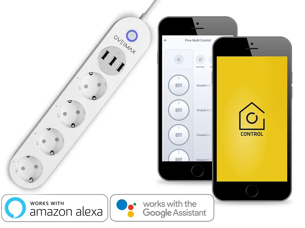 Розумний подовжувач Overmax Flow Multi Control з Wi‑Fi 2.15 м - фото 2