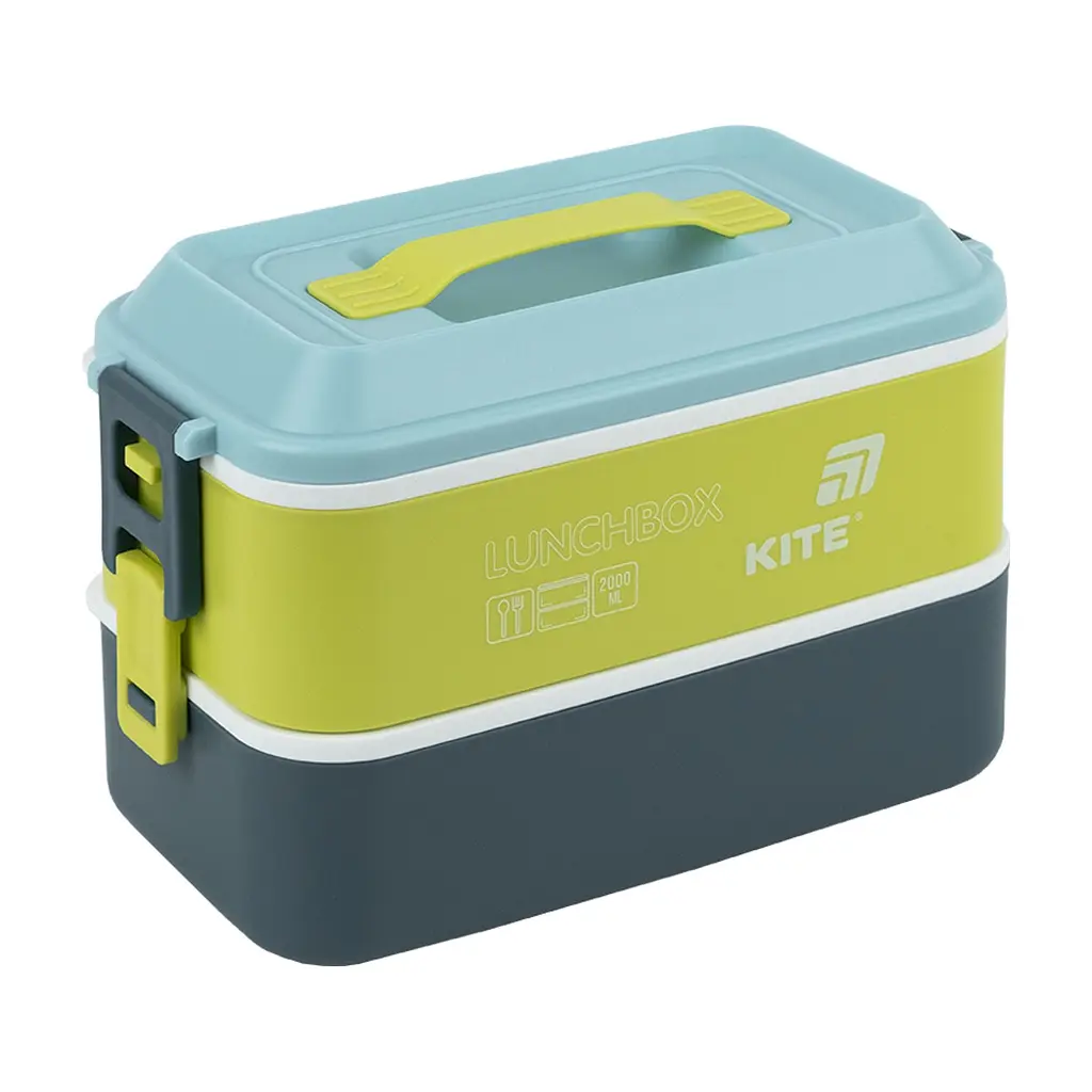 Ланч-бокс Kite подвійний з наповненням 2000 мл синій (K25-1184-2)