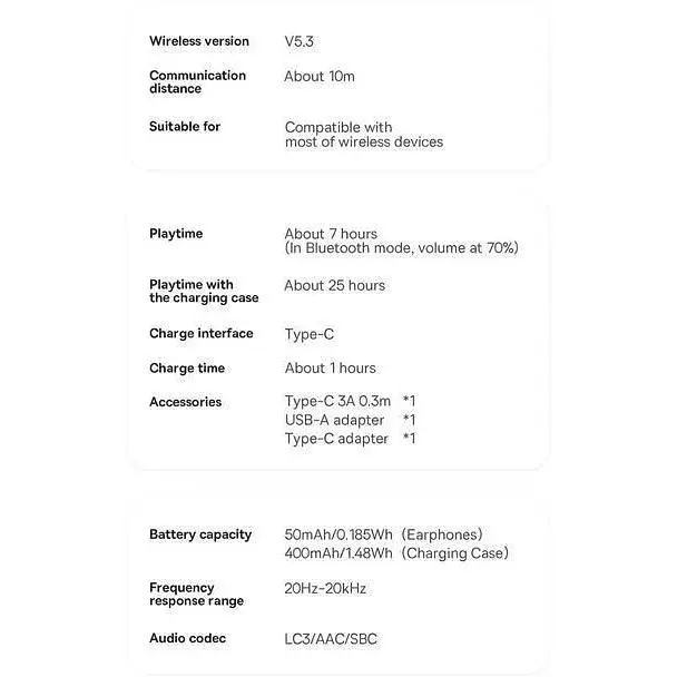 Беспроводные наушникии Baseus AeQur G10 TWS белые - фото 9
