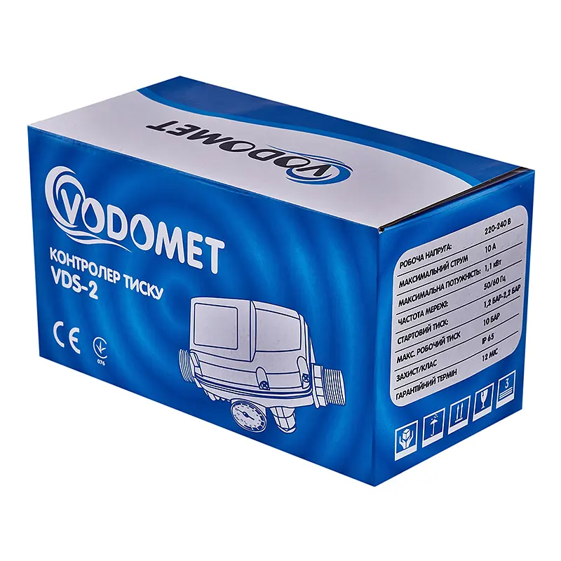 Контролер тиску Vodomet VDS-2 електронний для насоса (Бріо) 1,1кВт, 1" VO4203 - фото 3