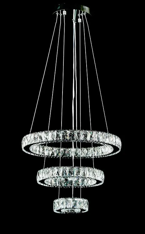 Світлодіодна люстра Splendid Ray L87519/480+320+180/3 LED з кришталем, хром, 100 Вт, з пультом і димером - фото 2