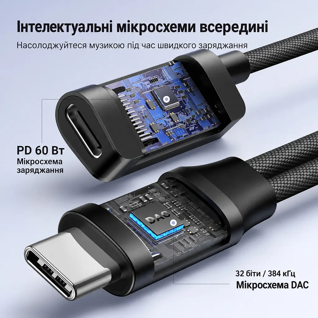 Аудіоадаптер UGREEN CM721 USB-C - 3.5 мм / USB-C PD 60 Вт чорний (25837) - фото 7