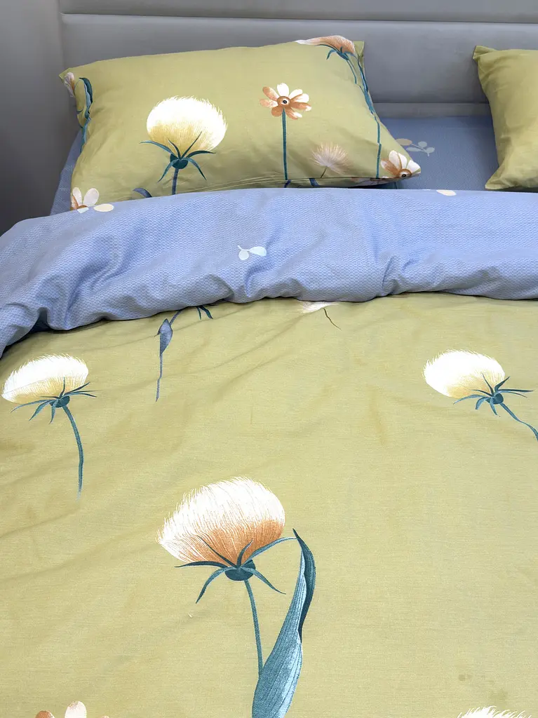 Комплект постільної білизни Ecotton двоспальний 180х215 см гірчичний Кульбаби (21211АВ) (23752) - фото 2