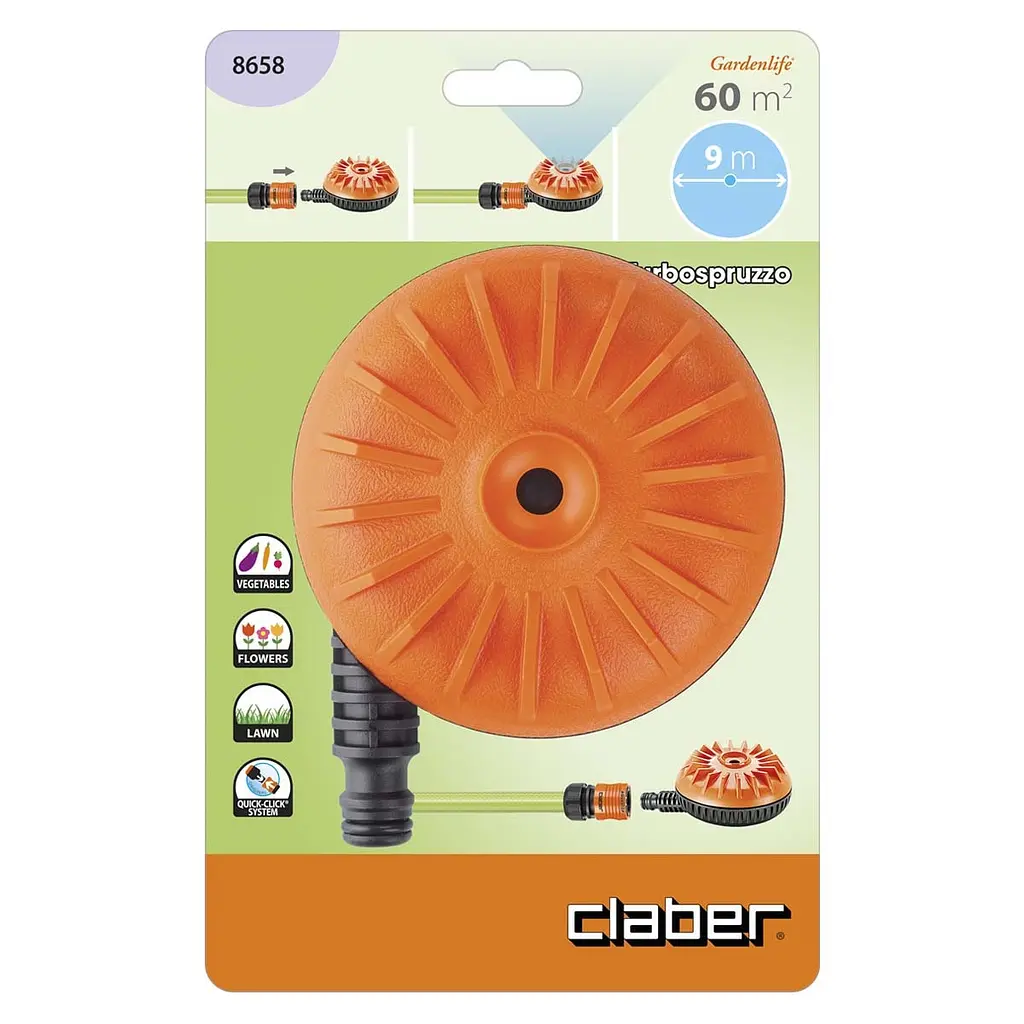 Дощувач статичний Claber 8658 Turbospruzzo (до 60 м², 18-30 л/хв) - фото 2