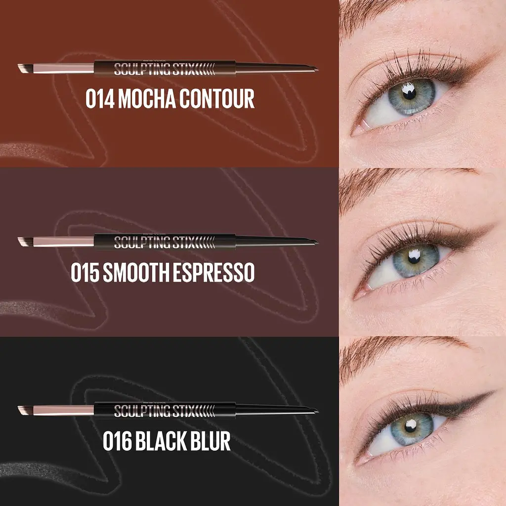 Автоматический карандаш 2-в-1 с кисточкой для век Maybelline New York Sculpting Stix Black blur 0.7 г - фото 3