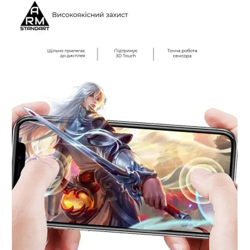 Скло захисне Armorstandart Full Glue Curved для Xiaomi 12/12X Black (ARM60930) - фото 3