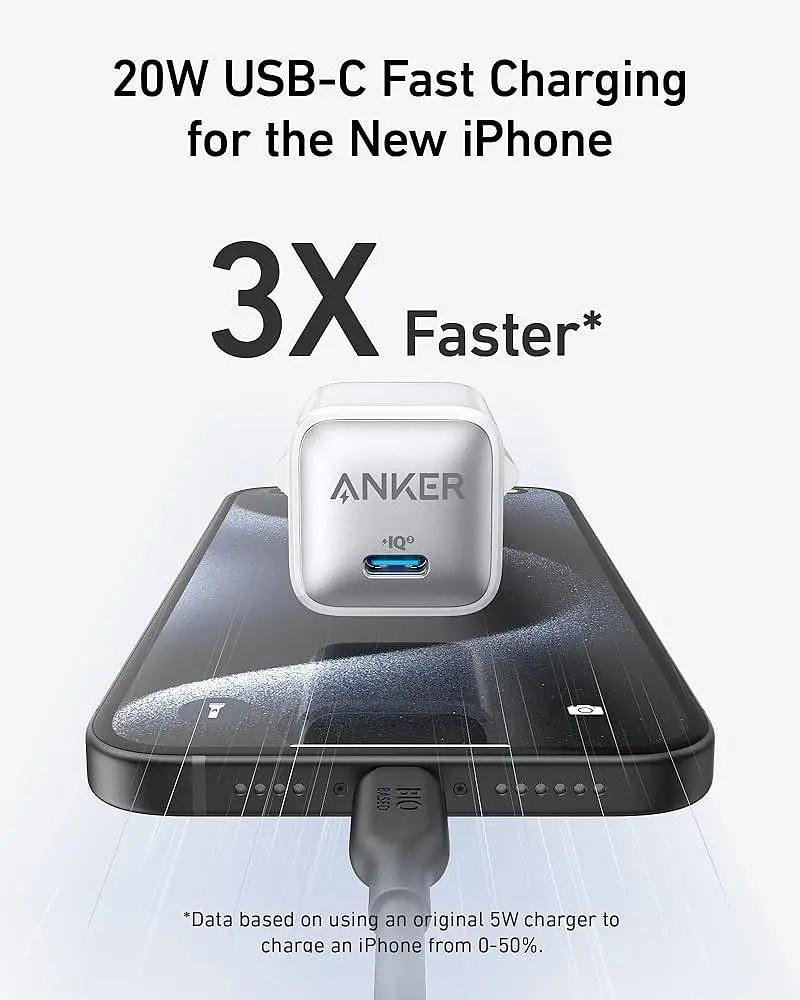 Зарядный адаптер блока питания Anker PowerPort 511 Nano 3 30 W (USB-C) A2147 серый - фото 4