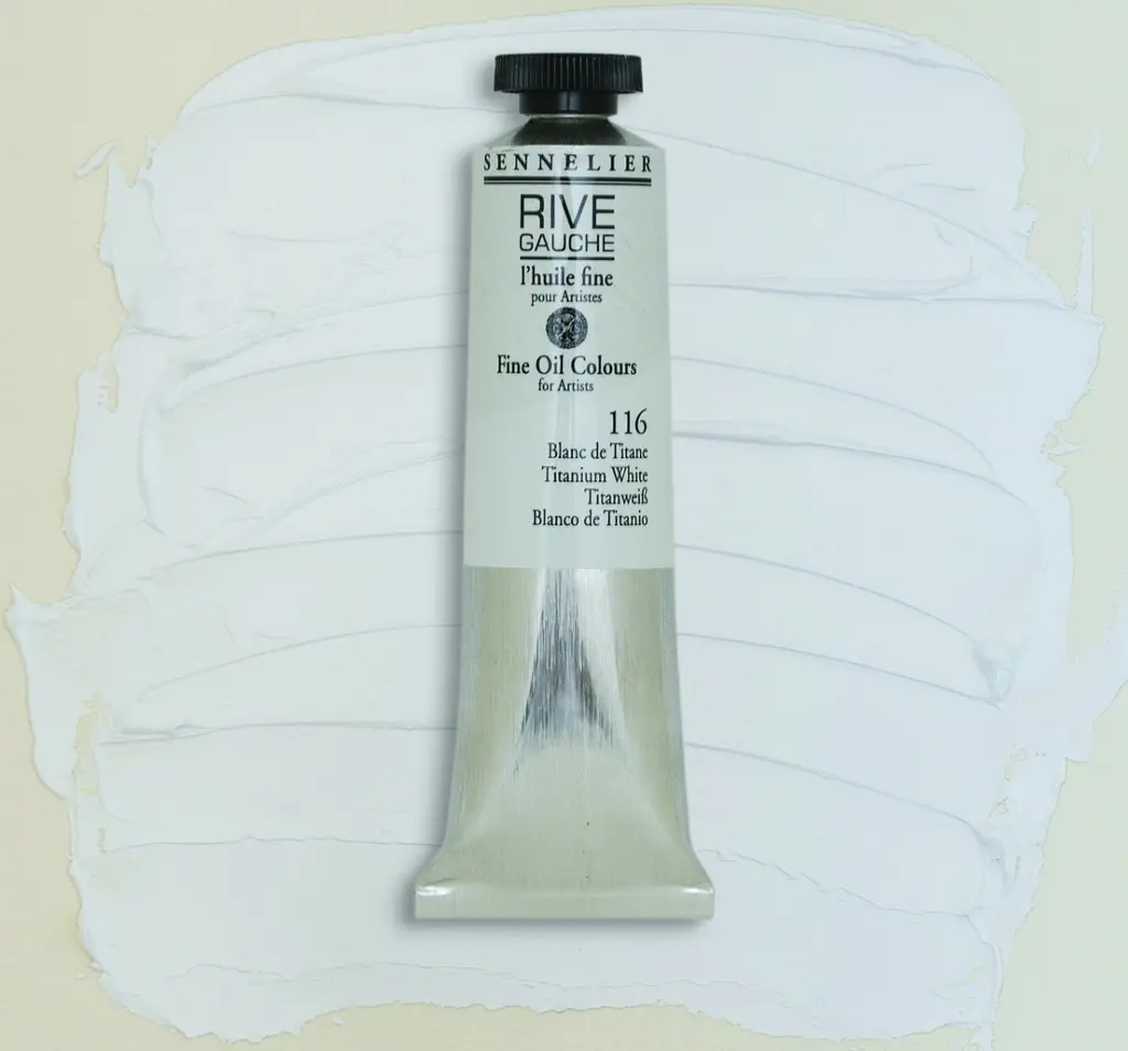 Масляная краска Rive gauche 40 мл, Титановый белый (Titanium White) - фото 2