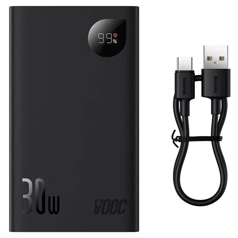 Портативний ЗП Power Bank Baseus Adaman2 Digital Display 30W VOOС OS 20000 mAh (PPAD050101) Black - фото 7