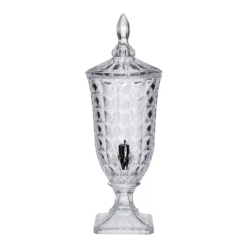 Лимонадница с краном на подставке стеклянная 2 л 46 см. Прозрачный Yiwu HP-19-12F - фото 3