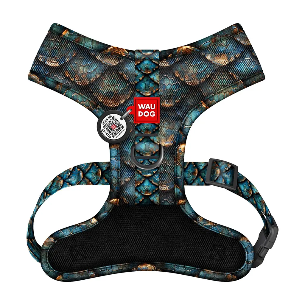 Шлея для собак WAUDOG Mesh дихаюча з QR адресником "Луска" XS (232-0179)