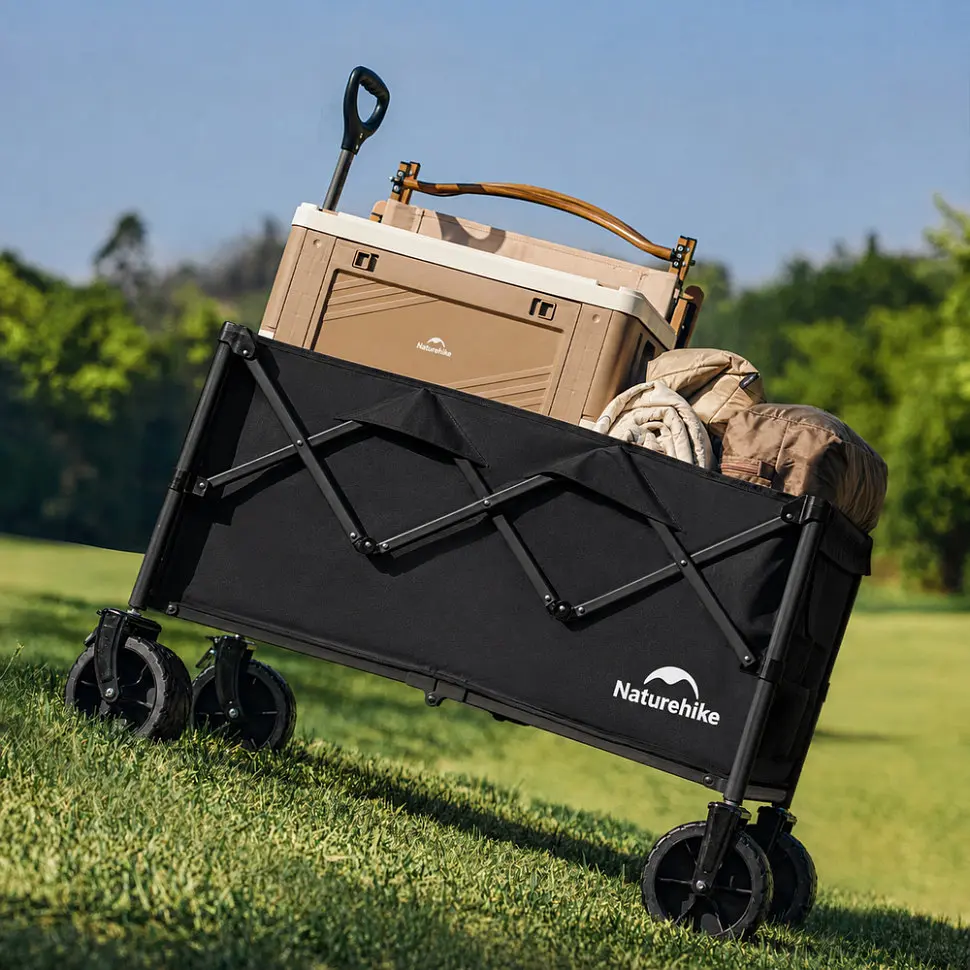 Візок туристичний складаний Naturehike Light CNK2350JJ012, 100 л, чорний - фото 2