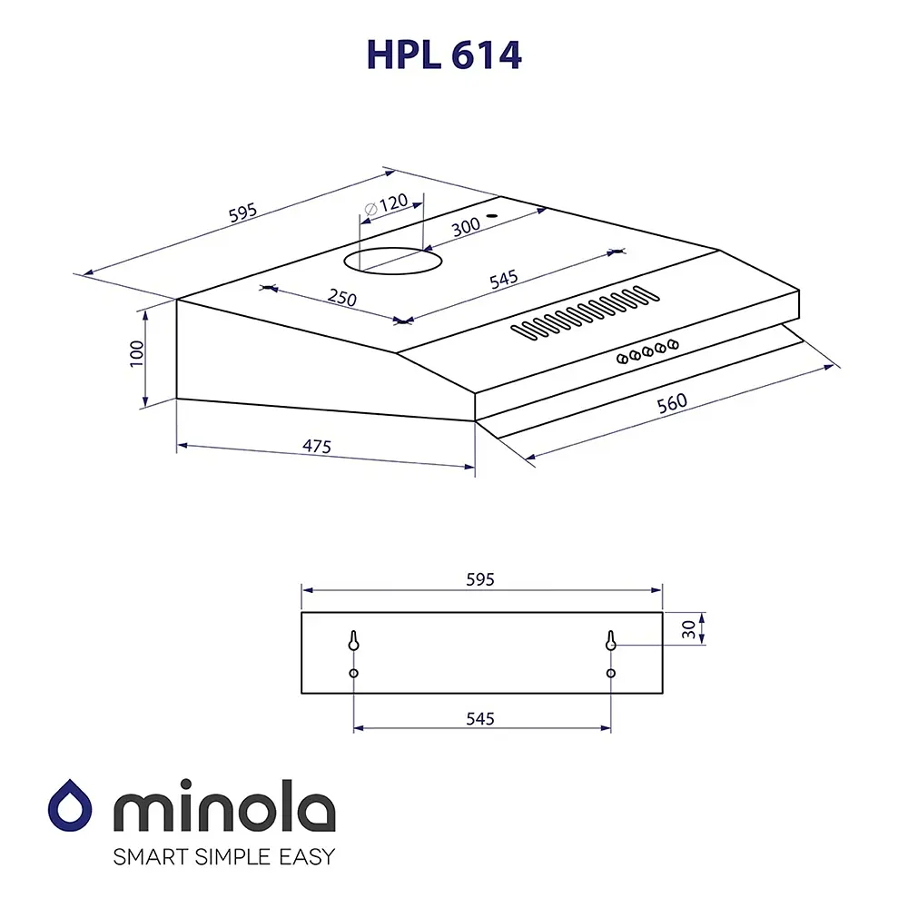 Витяжка плоска MINOLA HPL 614 WH - фото 11
