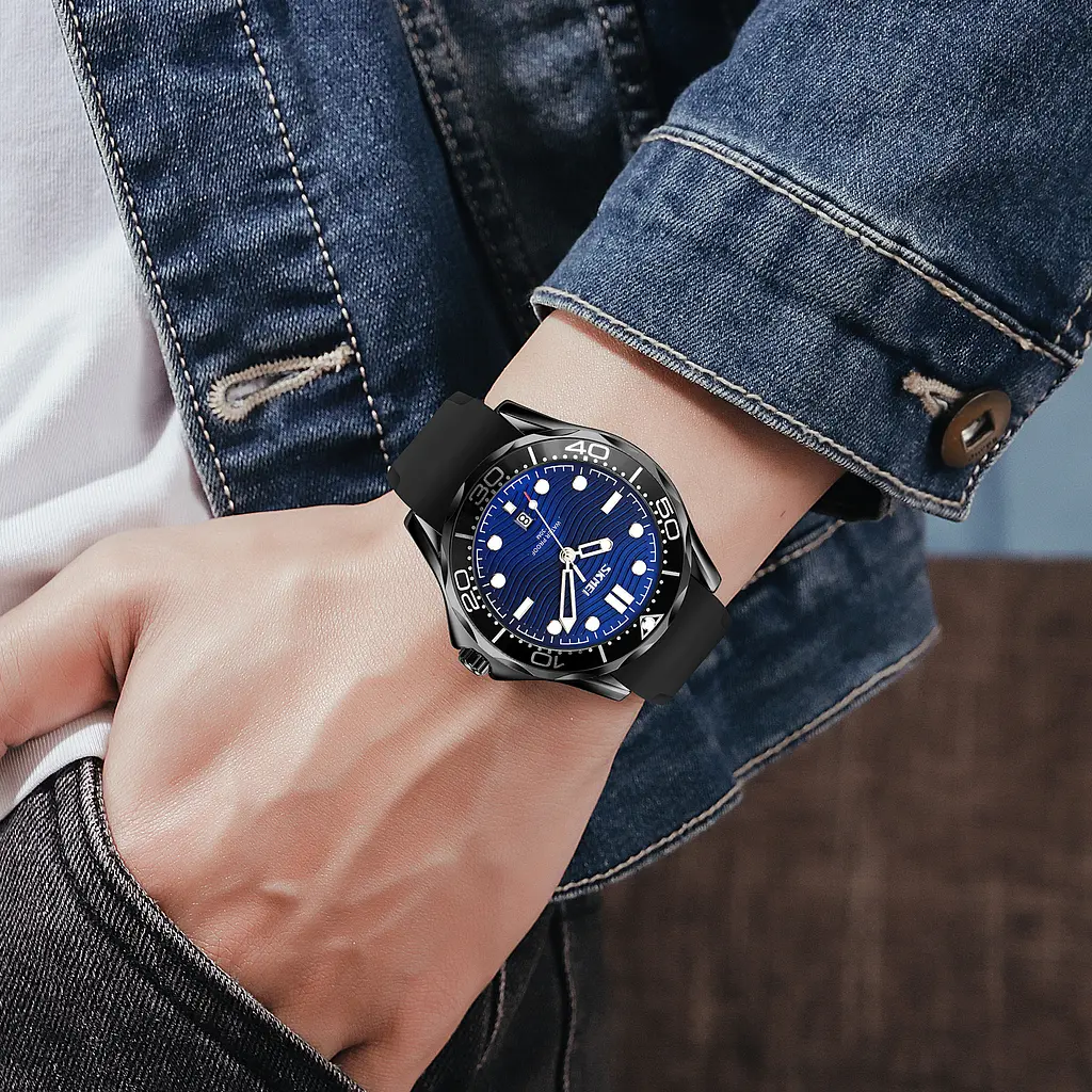 Чоловічий наручний годинник 9276PBKBU Black-Blue Silicone Strap Skmei acs0029808 - фото 3