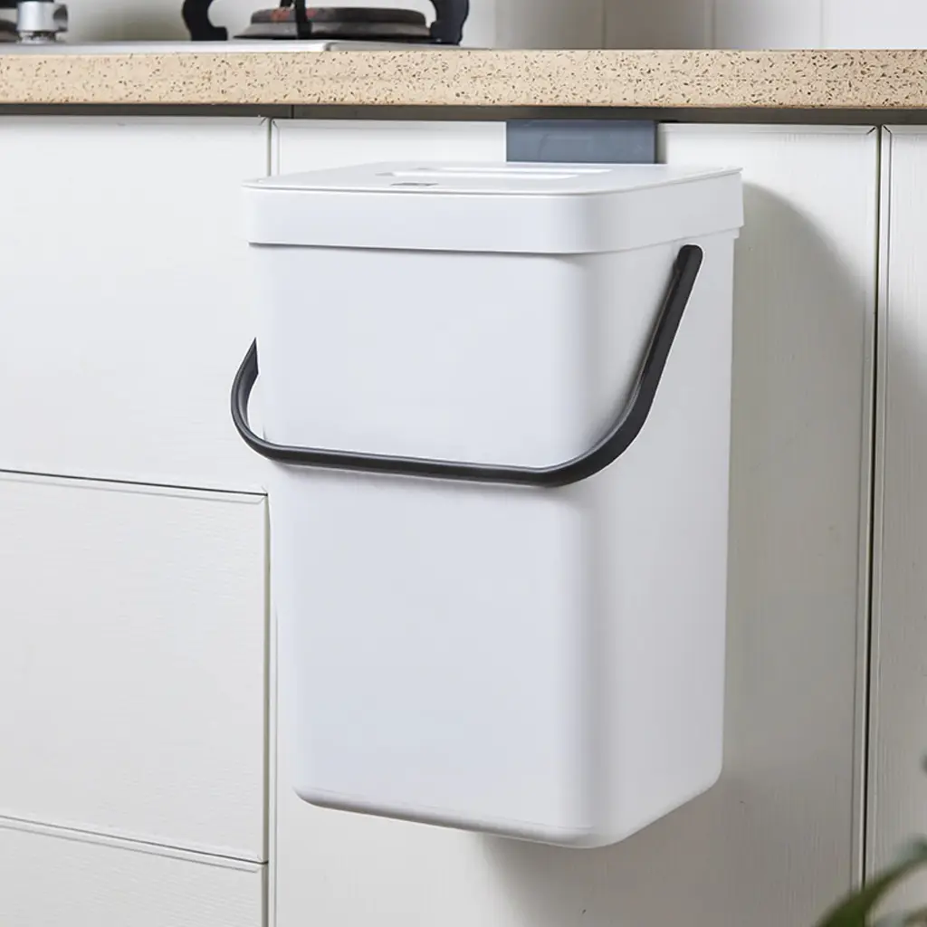 Відро для сміття MBM My Home з кришкою 5 л біле (BIN-11 5L WHITE/ANTHRACITE) - фото 6