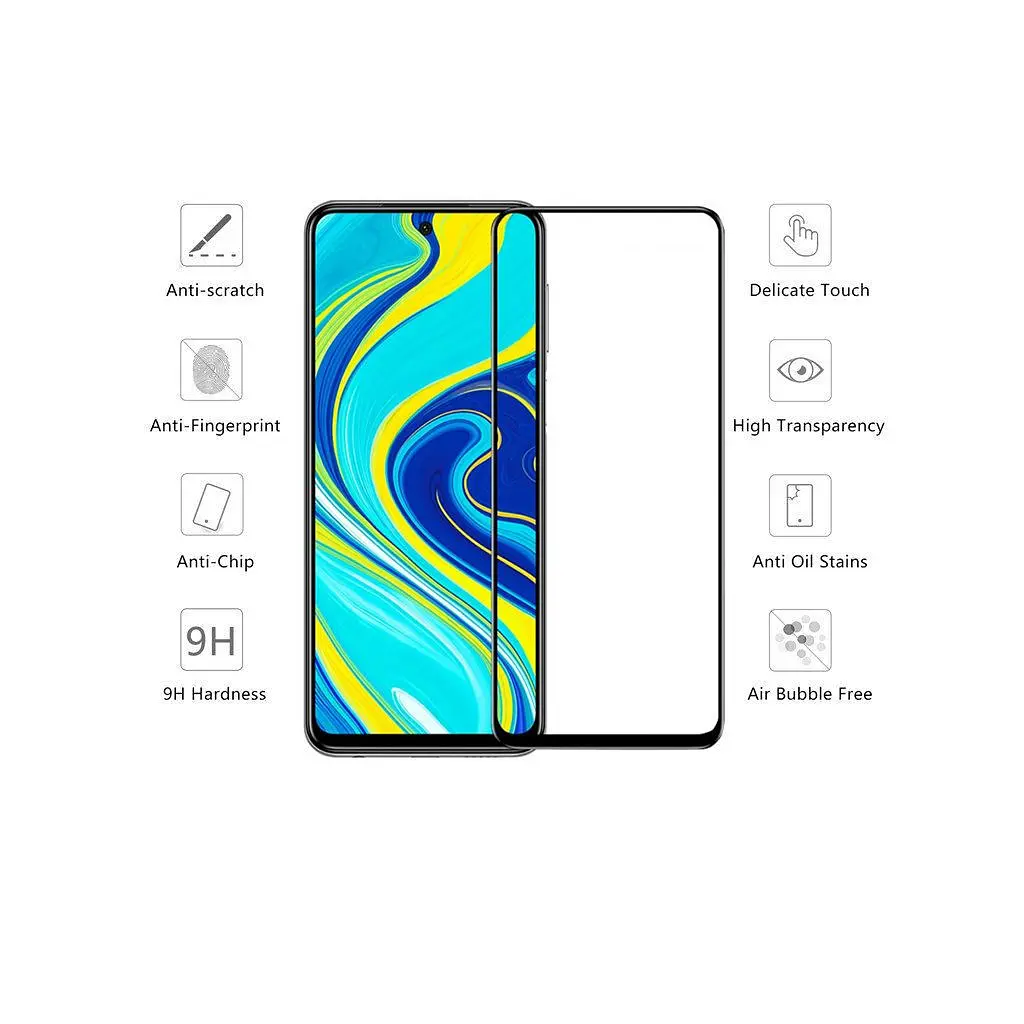 Скло захисне Drobak Xiaomi Redmi Note 9 (Black) (121281) (121281) - фото 2