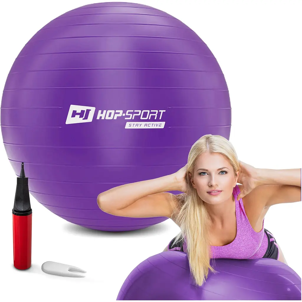 Фітбол Hop-Sport 75см фіолетовий + насос 2020 - фото 2