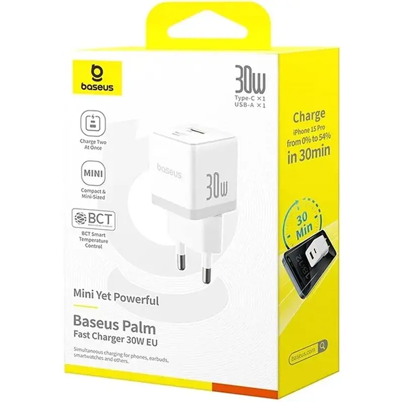 Зарядний пристрій Baseus Palm 30W (P1011160A213-00) білий - фото 6