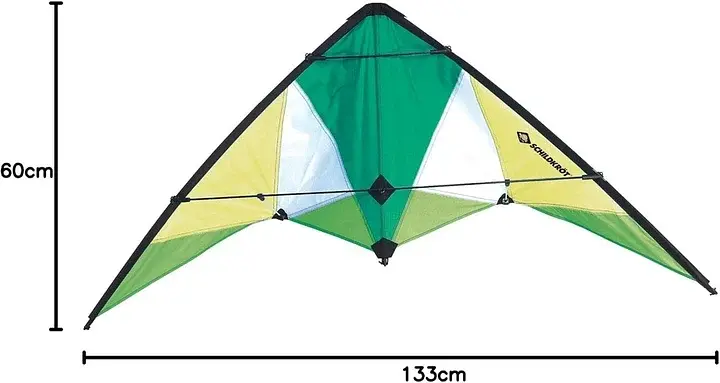 Спортивний трюковий повітряний змій Schildkröt Stunt Kite 133 133×60 см двостропний зелено-жовтий (SKU-187) - фото 3