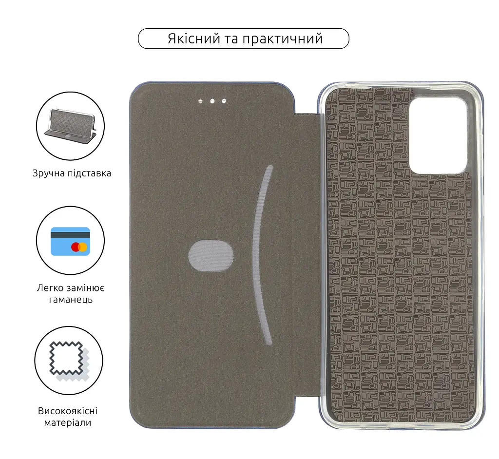 Чехол-книжка для Motorola E13, G-Case, синий, кожаный чехол-книга из экокожи (PU) и TPU, с магнитом, с подставкой и вместительным кардхолдером, противоударный, защита всего корпуса, ArmorStandart (ARM66149) - фото 3