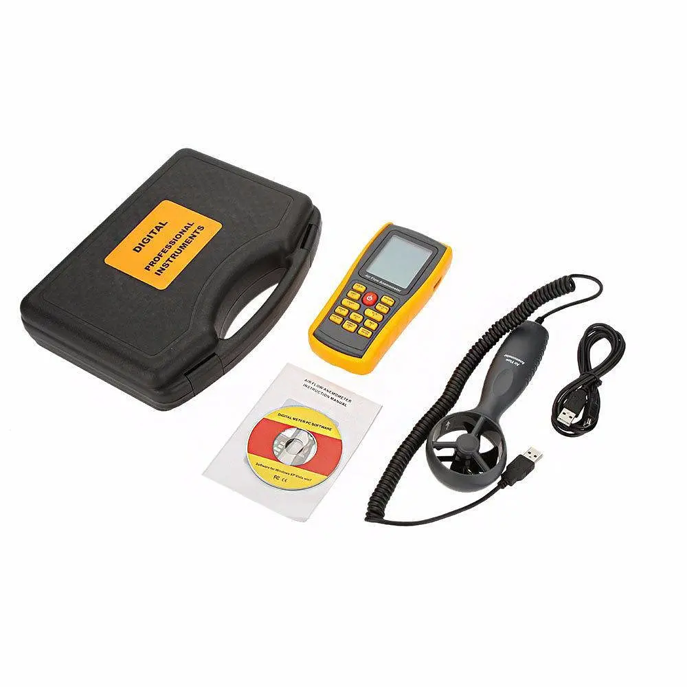 Анемометр-термометр USB 0.3-45м/с 0-45°C Benetech 14.5x7.2x3.5 см hoz0010073 - фото 2