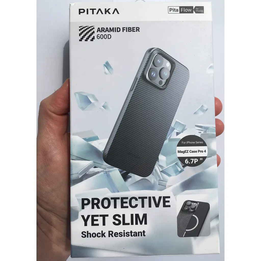 Оригінальний протиударний чохол для iPhone 15 Pro Max Pitaka Military Grade MagSafe MagEz Pro 4 600D Black/Grey KI1501PMPA - фото 2