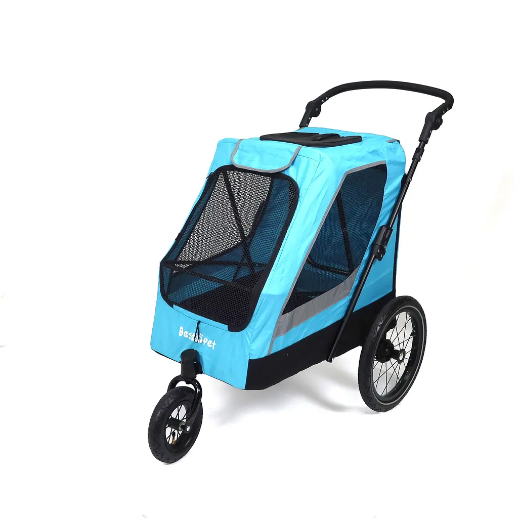 Коляска для домашніх тварин до 35 кг Bestopet Люпосанчик BS-RL-02 Light Blue зі знімним столиком для грумінгу - фото 3