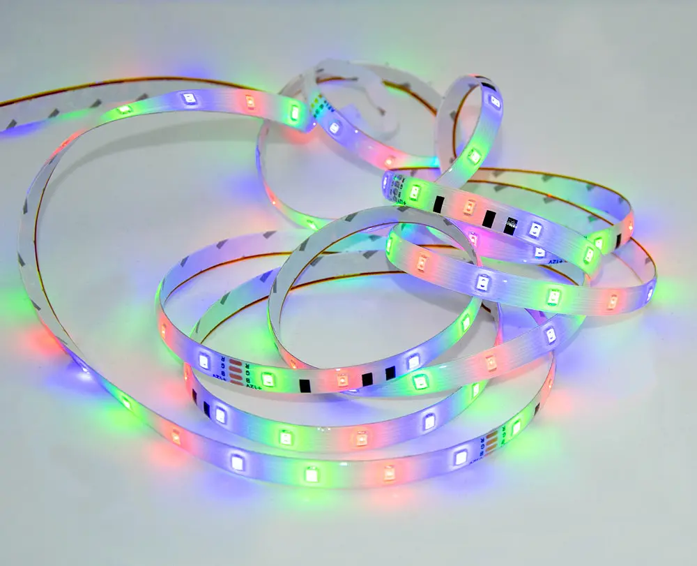 Светодиодная лента RGB 3528, 4.5 м, белая, с пультом и блоком питания - фото 2