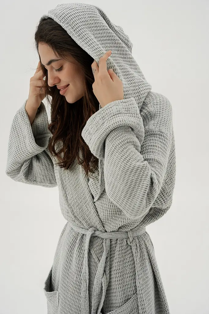 Халат Lotus Home - Rius light gri светло-серый L/XL - фото 4