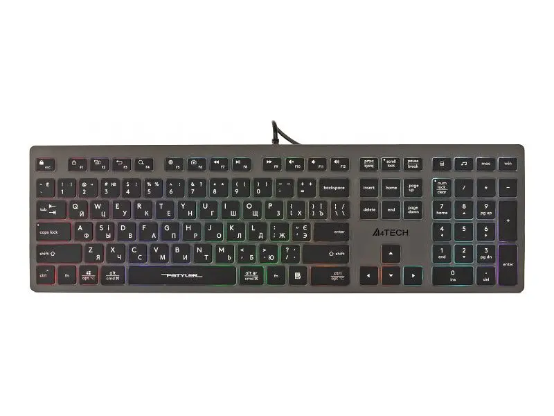 Клавіатура A4Tech FX60H Grey Neon Backlit
