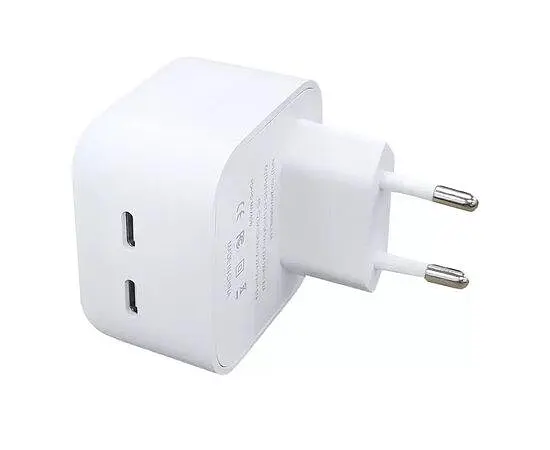 Зарядний пристрій адаптер живлення 35 W Dual USB-C Port Compact Power Adapter (MNWM3) - фото 2