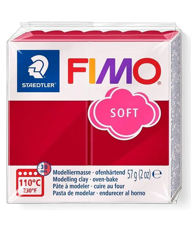 Полімерна глина Fimo Soft, 57 г., Вишнева, (8020-26)