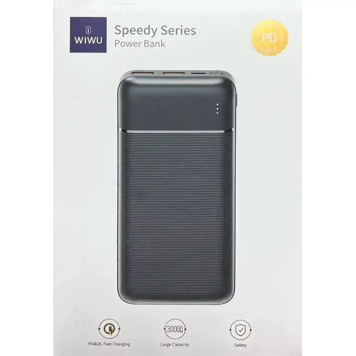 Зовнішній акумулятор WiWU PW-B04 Speedy Series Power Bank 30000mAh 22.5w Black [99466] - фото 4