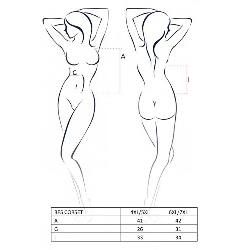 Корсет під латекс з пажами Passion Bes Corset, 4XL/5XL - фото 2