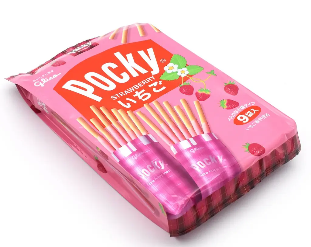 Японські палички Glico Pocky Strawberry 9шт, 108г - фото 3
