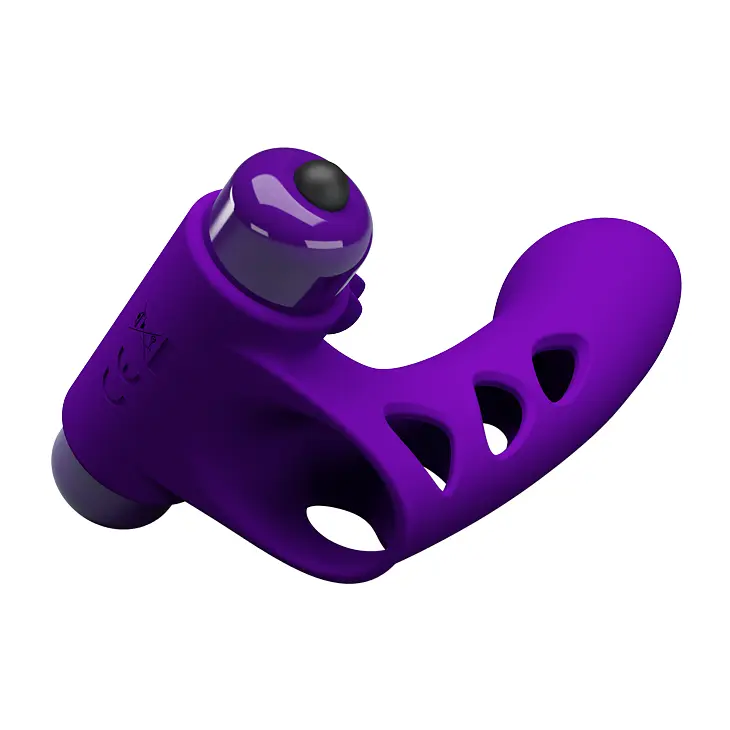Вібронасадка на палець Lybaile Pretty Love Orlando Honey Finger Vibrator, 9х2.6 см (фіолетовий) - фото 6