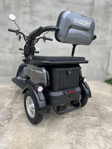 Електроскутер триколісний EVOBIKE Luna TRIO PRO 1200W 60V 20Ah (2026) зі знімним графеновим акумулятором та пасажирським сидінням | Сірий графіт - фото 4