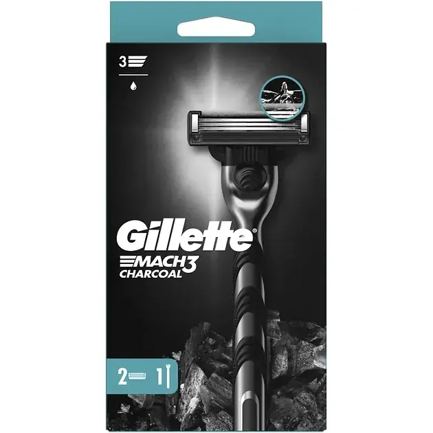 Станок для гоління Gillette Mach3 Charcoal з 2 змінними картриджами - фото 2