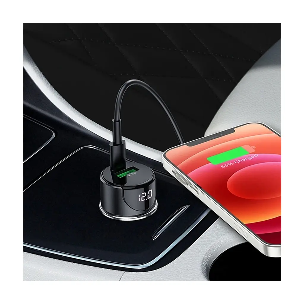 Зарядний пристрій HOCO 1xUSB-C PD20W + 1xUSB QC3.0 car adapter Z42 black (6931474742544) - фото 6