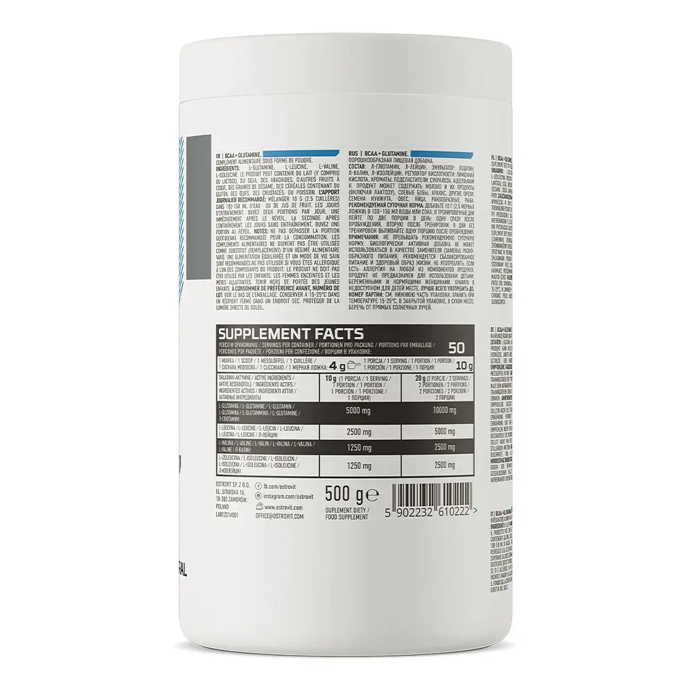 Амінокислоти OstroVit BCAA + Glutamine Natural 500 г - фото 3
