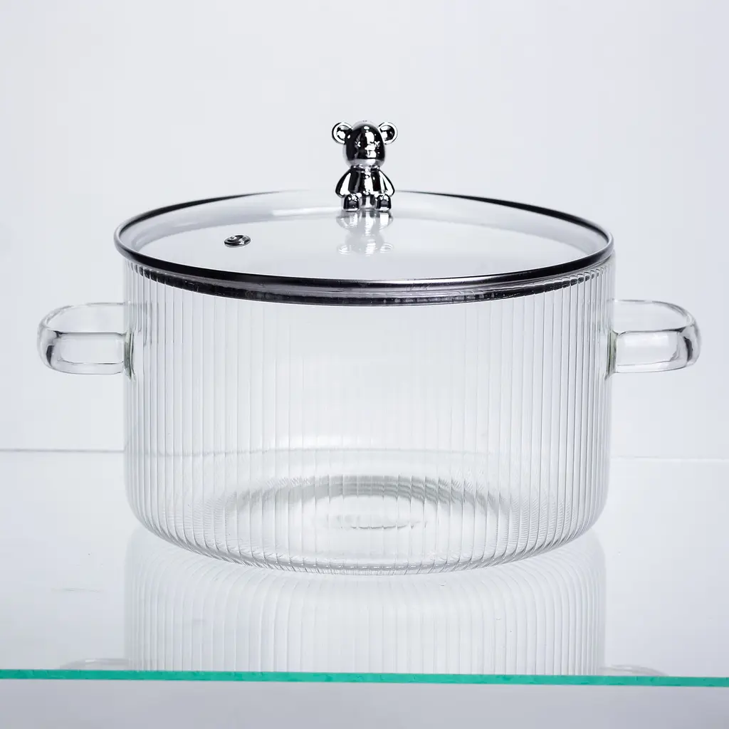 Каструля скляна Yiwu HP-34-103 з боросилікатного скла 3.5 л 20 см для варіння та тушкування - фото 6